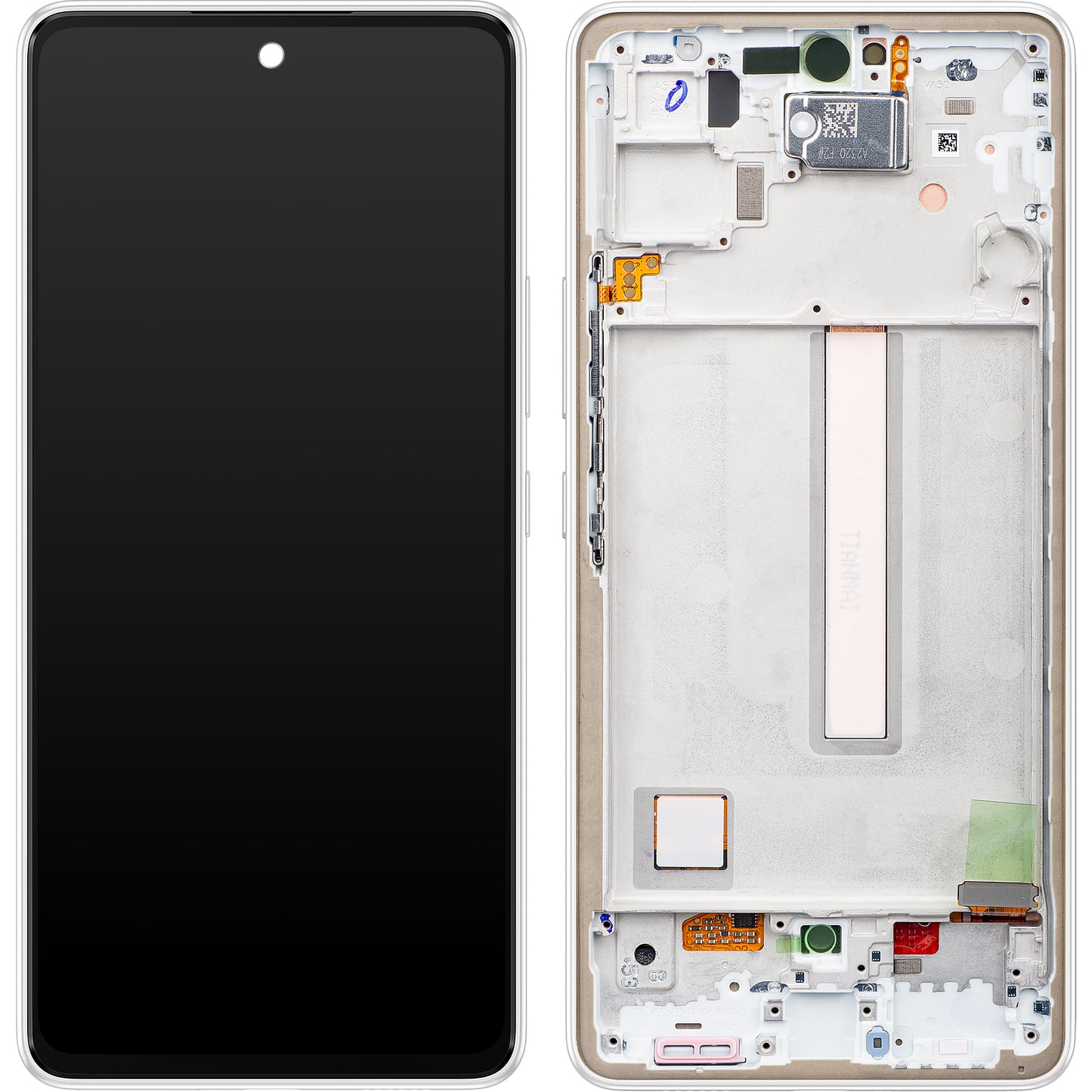 Pekskärm Samsung Galaxy A53 5G A536, med ram, vit, Service Pack GH82-28024B