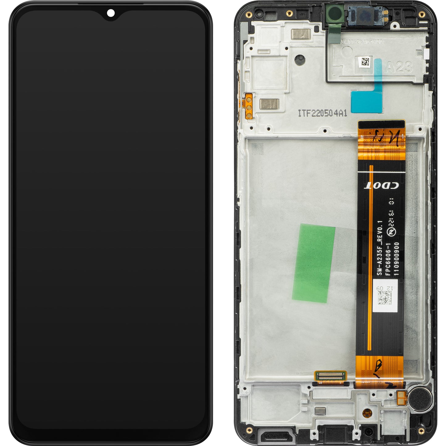 Pekskärm Samsung Galaxy A23 A235, med ram, svart, Service Pack GH82-28563A