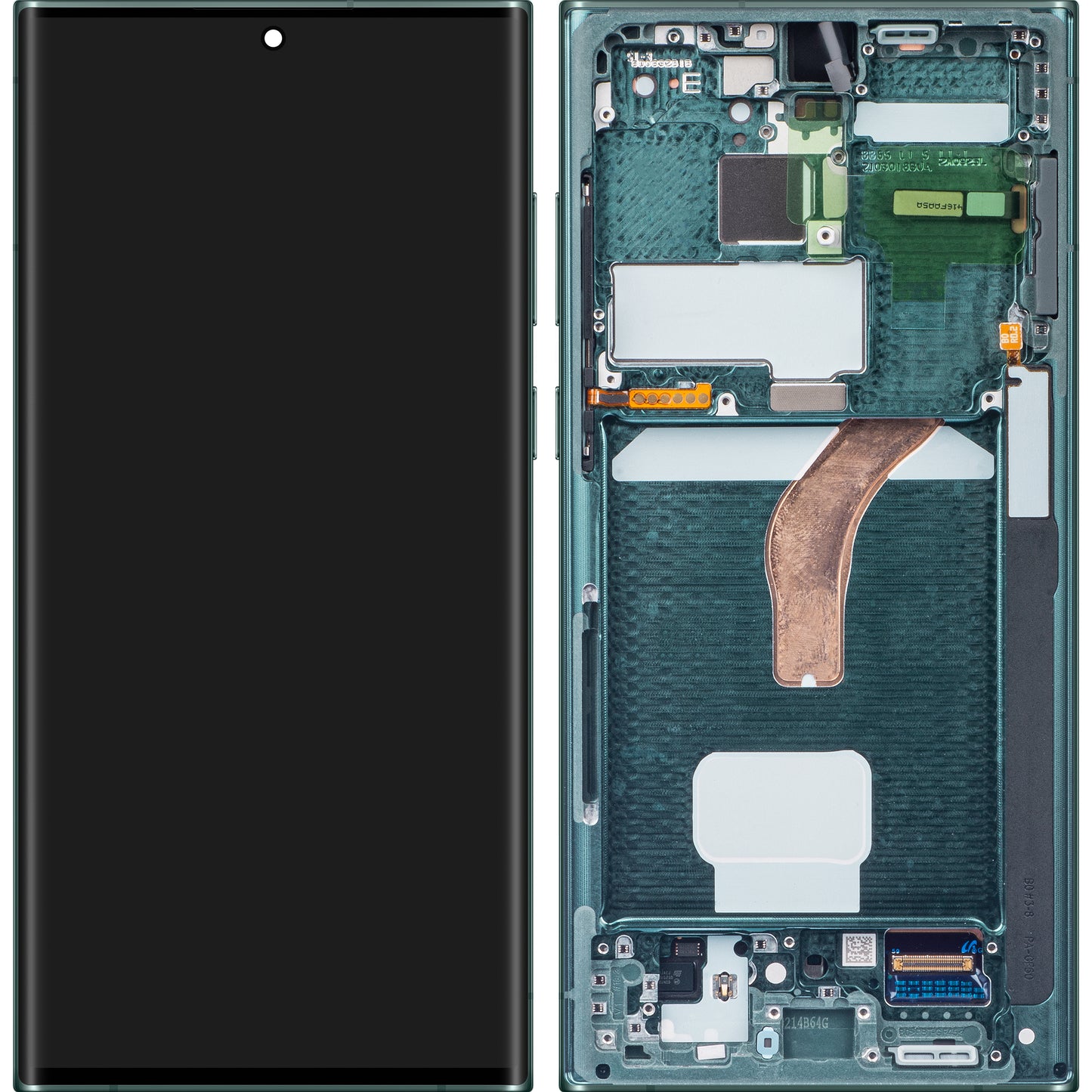 Pekskärm Samsung Galaxy S22 Ultra 5G S908, med ram, Grön, Service Pack GH82-27488D