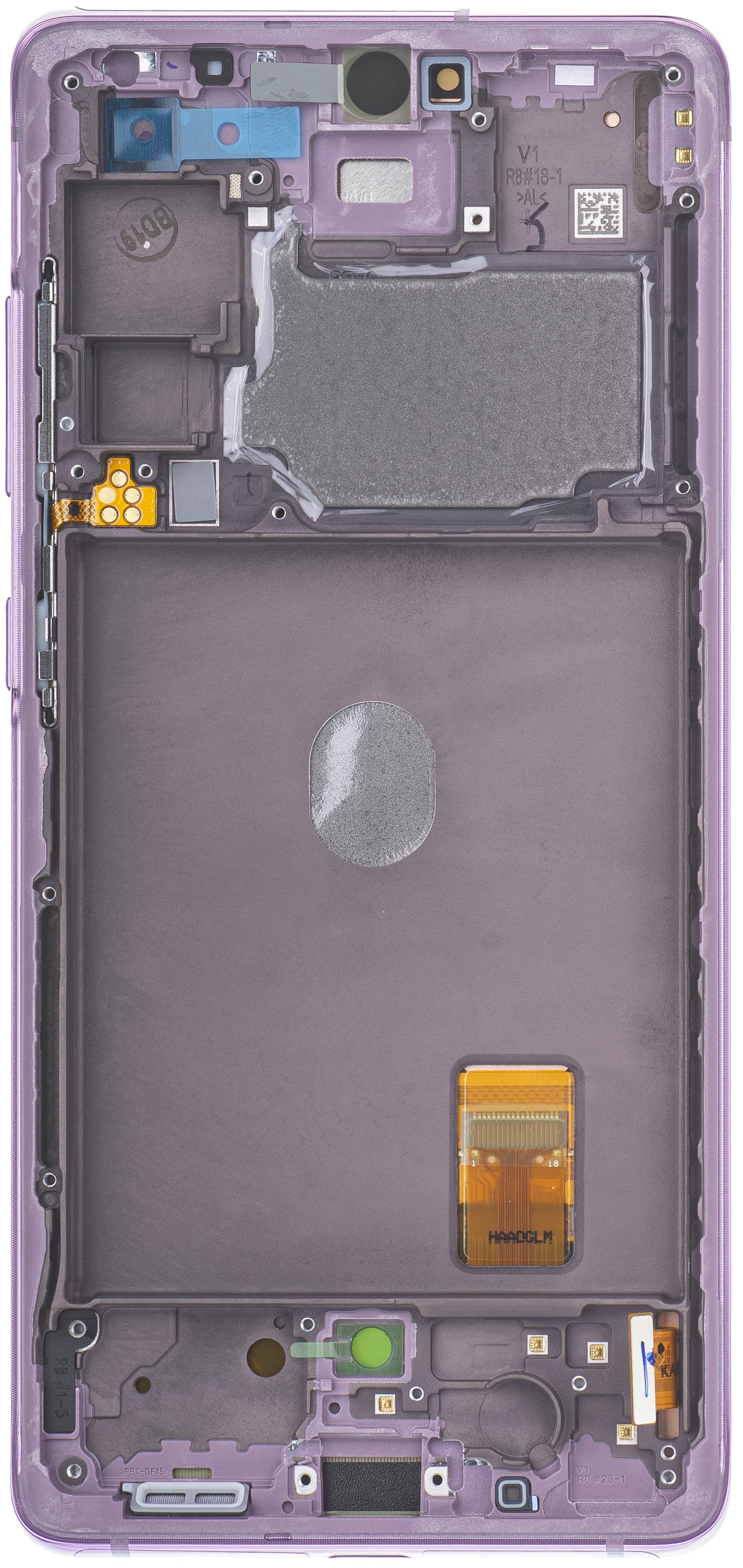 Pekskärm Samsung Galaxy S20 FE G780, med ram, lila, Service Pack GH82-24219C