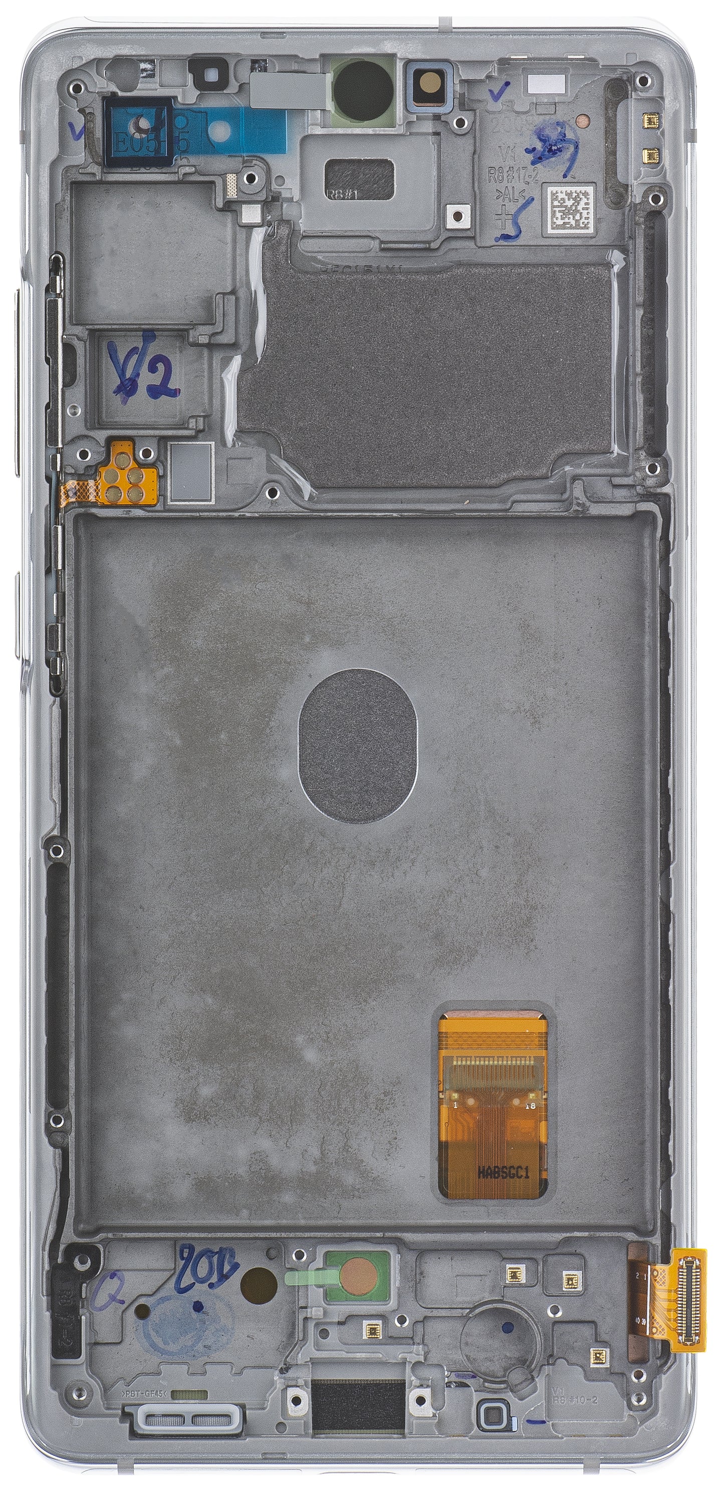 Pekskärm Samsung Galaxy S20 FE G780, med ram, vit, Service Pack GH82-24220B