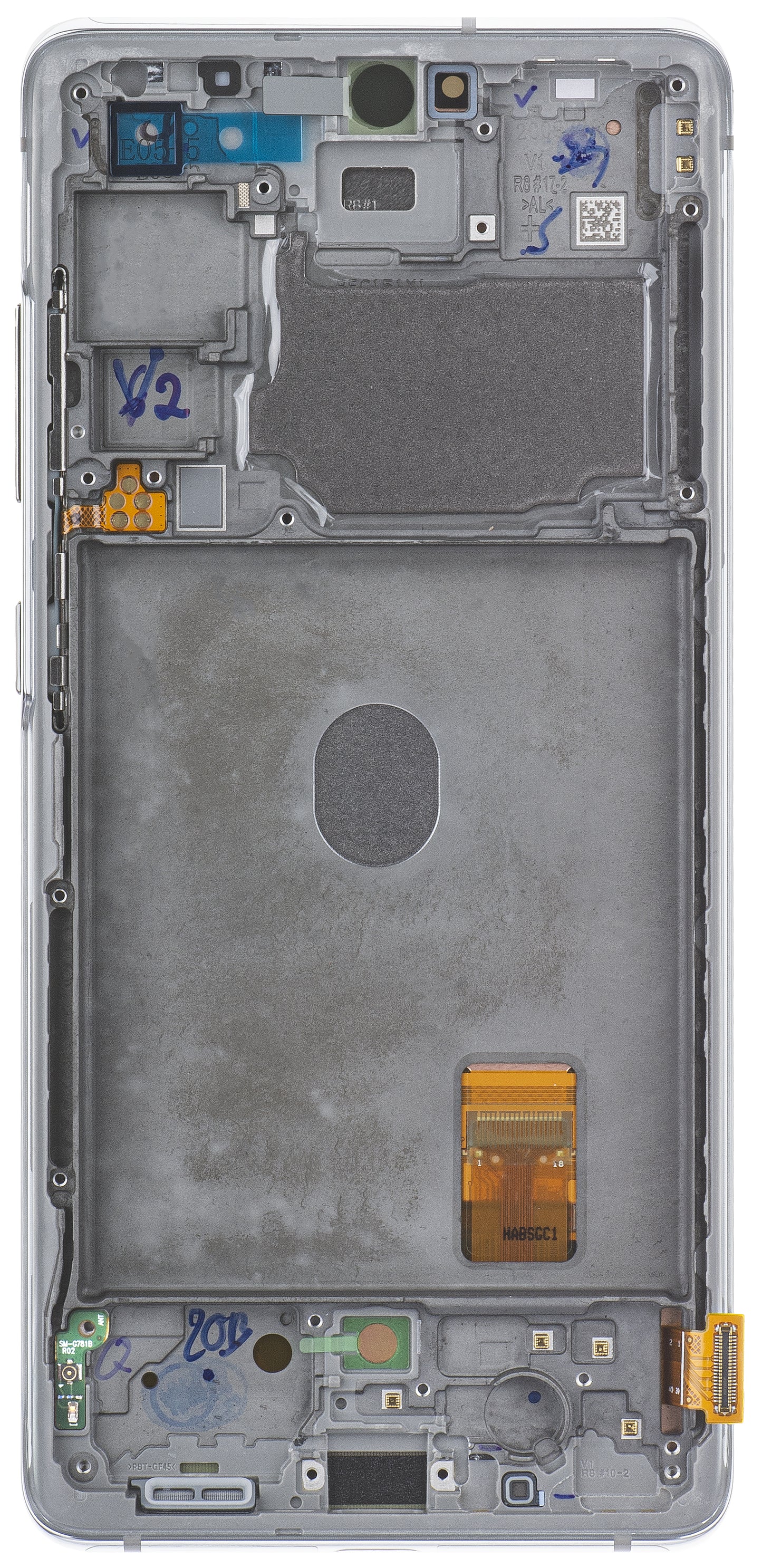 Pekskärm Samsung Galaxy S20 FE 5G G781, med ram, vit, Service Pack GH82-24214B