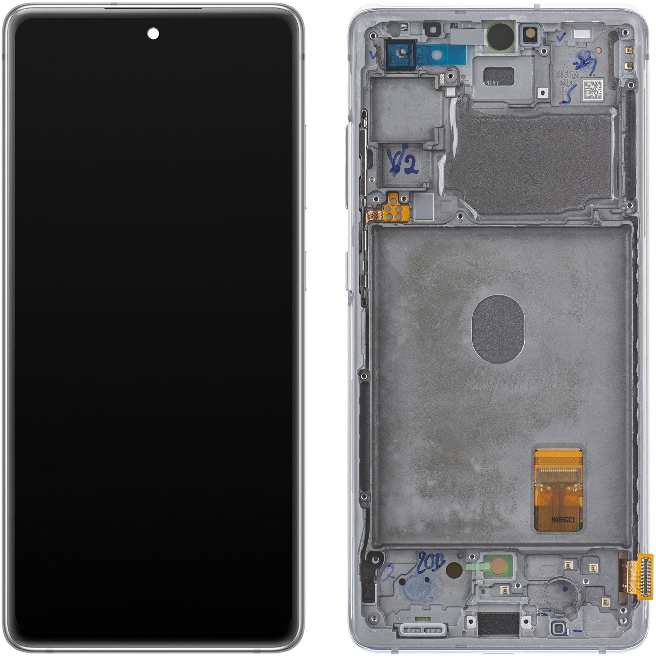 Pekskärm Samsung Galaxy S20 FE G780, med ram, vit, Service Pack GH82-24220B