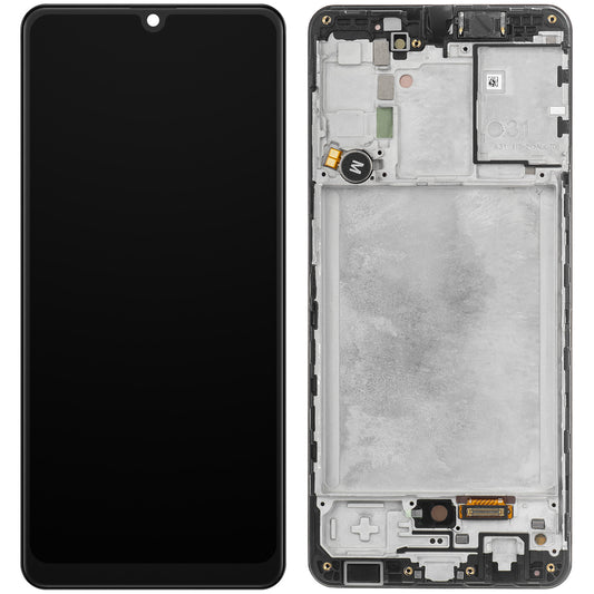 Pekskärm Samsung Galaxy A31 A315, med ram, svart, Service Pack GH82-2276761A