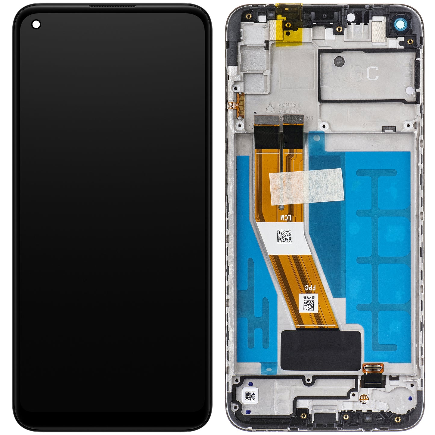 Display med touchscreen Samsung Galaxy A11 A115, med ram, svart, Service Pack GH81-18760A
