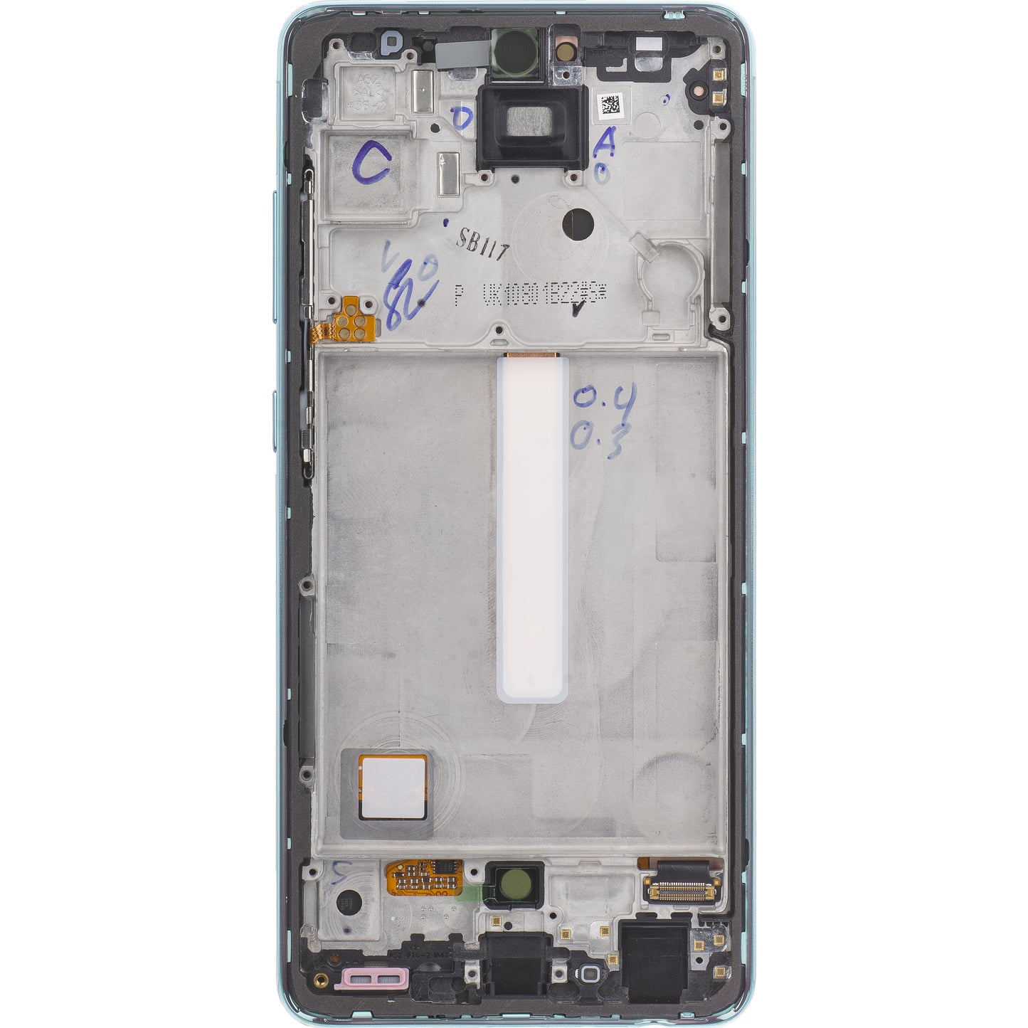 Pekskärm Samsung Galaxy A52 5G A526 / A52 A525, med ram, Blå, Service Pack GH82-25524B