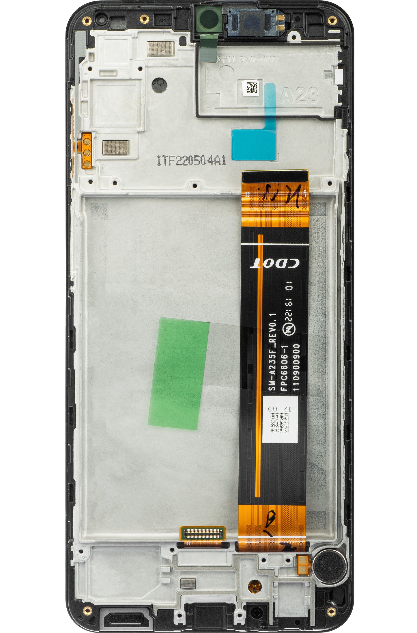 Pekskärm Samsung Galaxy A23 A235, med ram, svart, Service Pack GH82-28563A