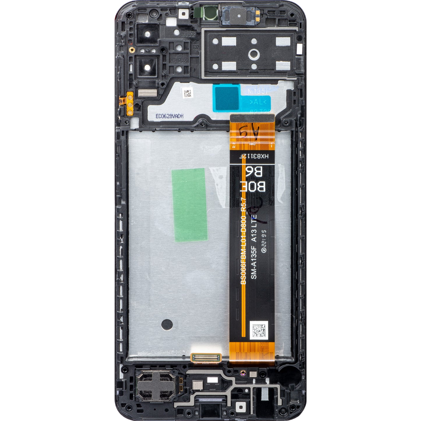Pekskärm Samsung Galaxy M13 M135, med ram, svart, Service Pack GH82-29132A