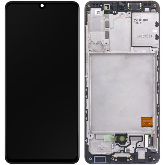 Pekskärm Samsung Galaxy A41 A415, med ram, svart, Service Pack GH82-2282860A