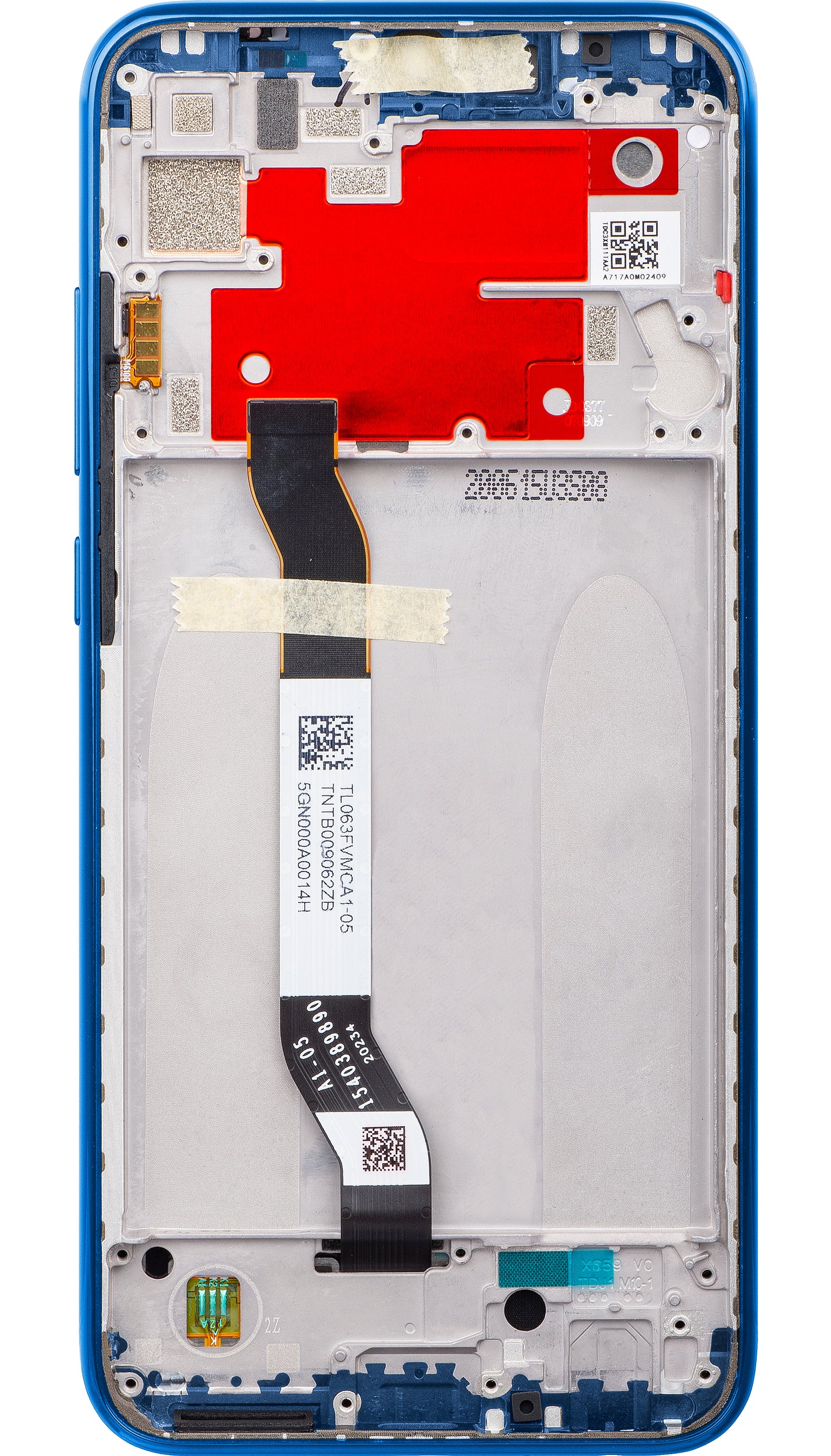 Display med Touchscreen Xiaomi Redmi Note 8T, med Ram, Blå, Service Pack 5600030C3X00