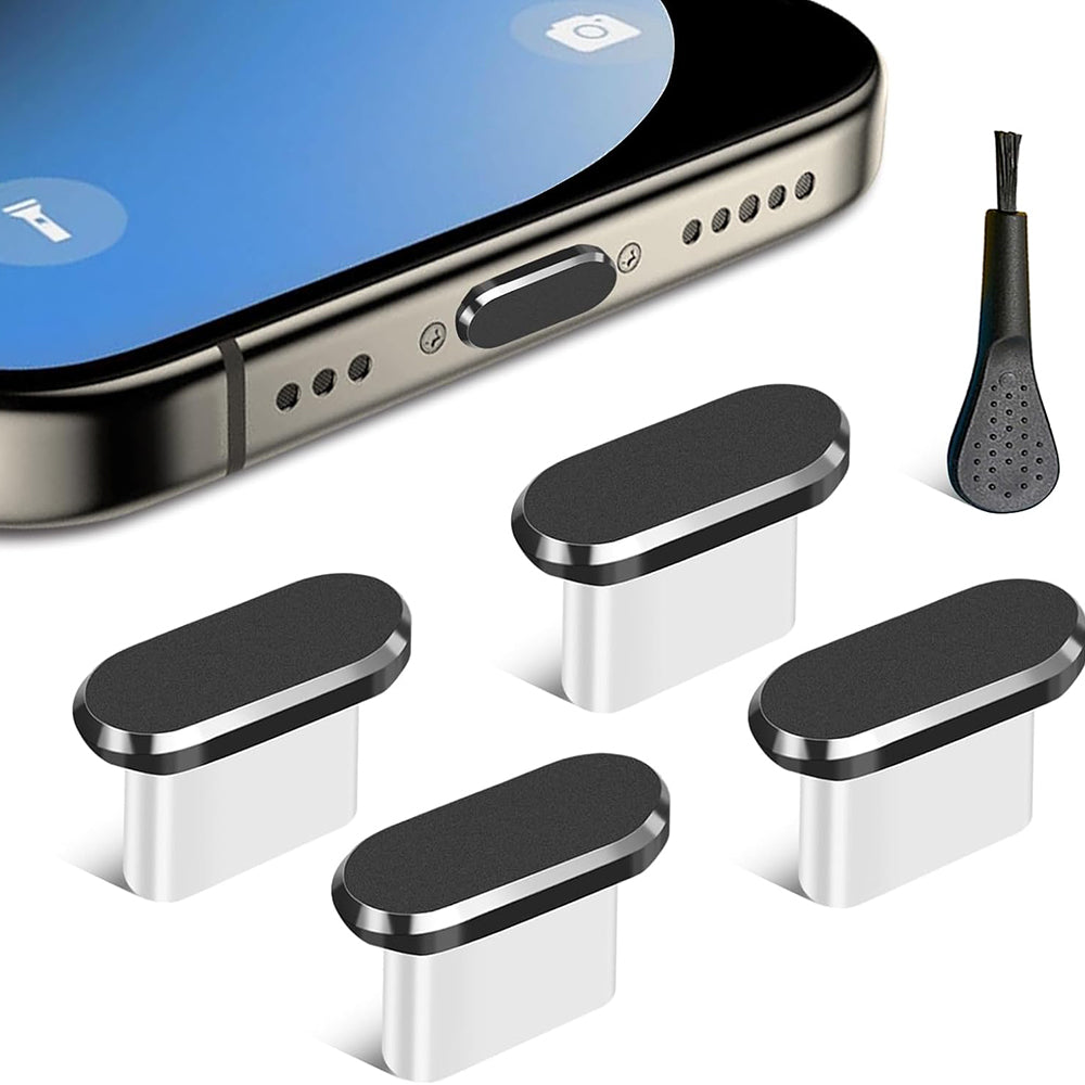Techsuit AD1 Dust Plug for Phone Port, USB-C, Set of 4, Black