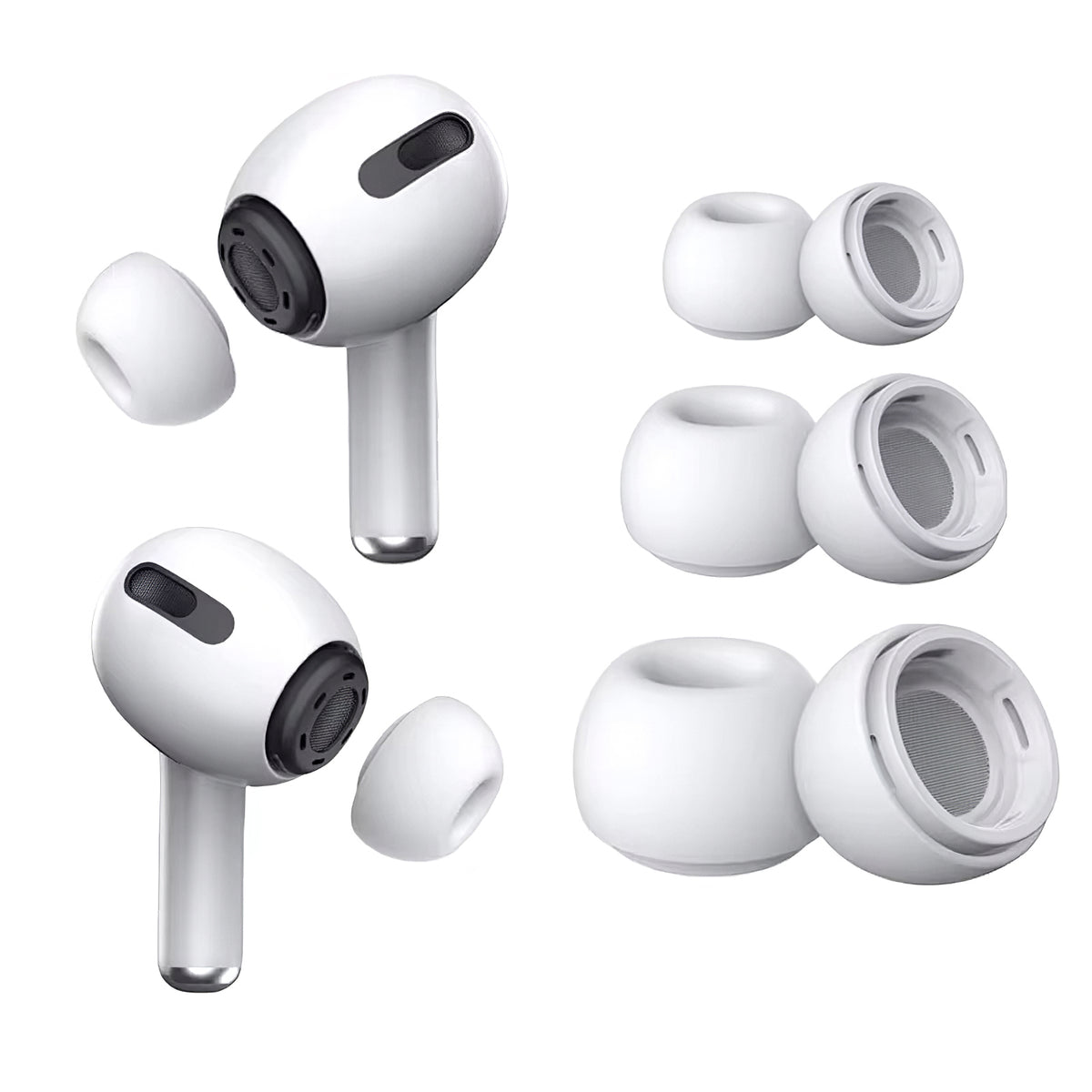 Tech-Protect öronproppar för Apple AirPods Pro Series, Storlek S / M / L, Vita