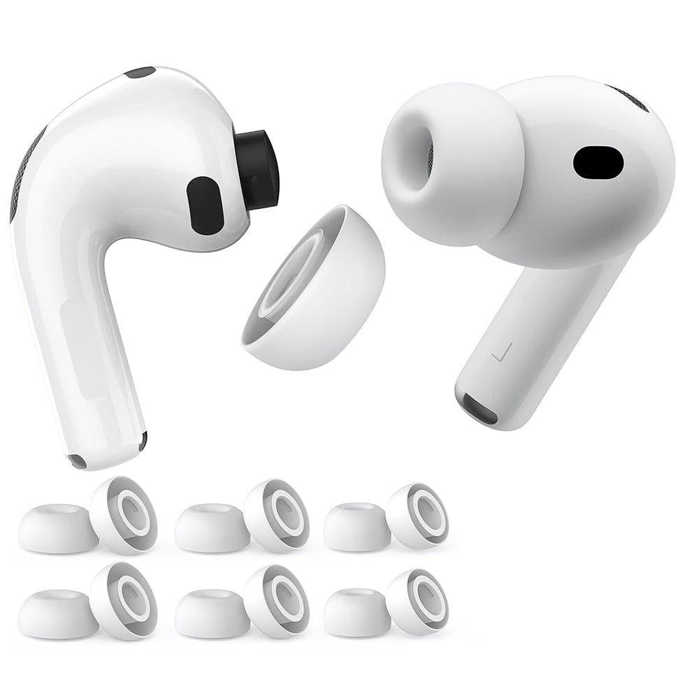 Techsuit ET2 öronproppar för Apple AirPods Pro 3, Storlek XS / S / L, Vita