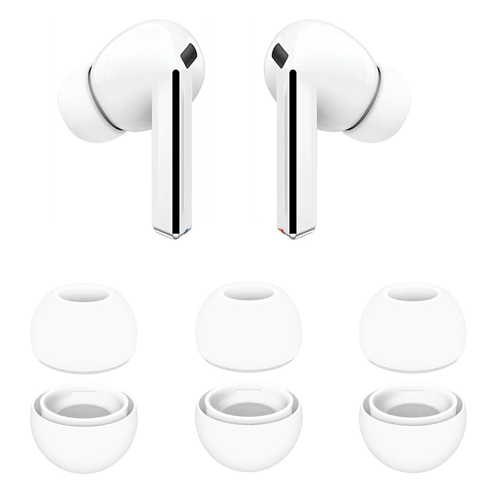 Techsuit ET3 öronproppar för Samsung Galaxy Buds3 Pro, Storlek S / M / L, Vita