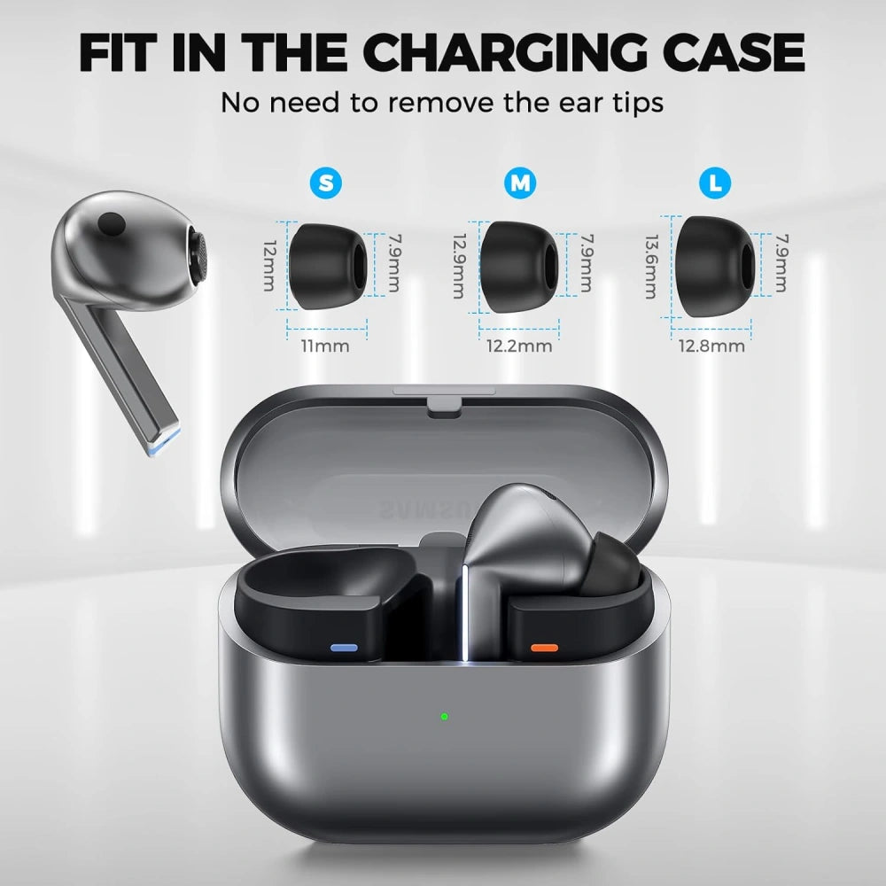Techsuit ET3 öronproppar för Samsung Galaxy Buds3 Pro, Storlek S / M / L, Vita