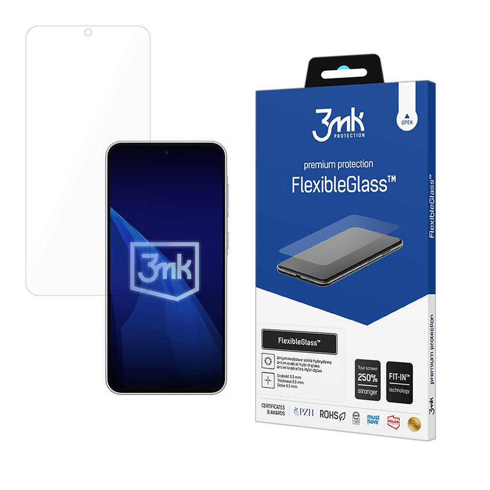 3MK FlexibleGlass skärmskydd för Samsung Galaxy A37 5G, Flexibelt glas, Full lim