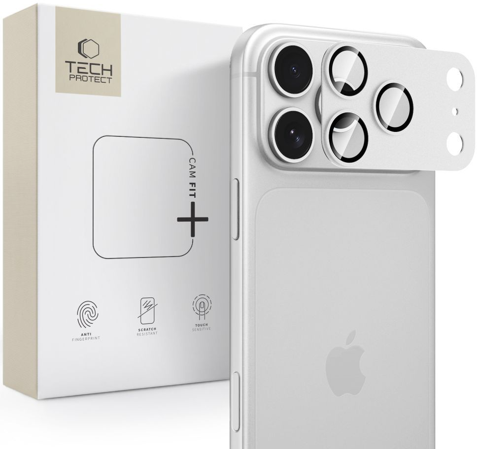Skyddande film för bakre kamera Tech-Protect CamFull Fit+ för Apple iPhone 18 Pro Max, härdat glas, silver