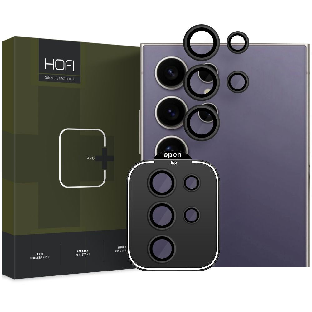 Skyddsfilm för bakre kamera HOFI CamRing PRO+ för Samsung Galaxy S24 Ultra S928, Härdat glas, Svart