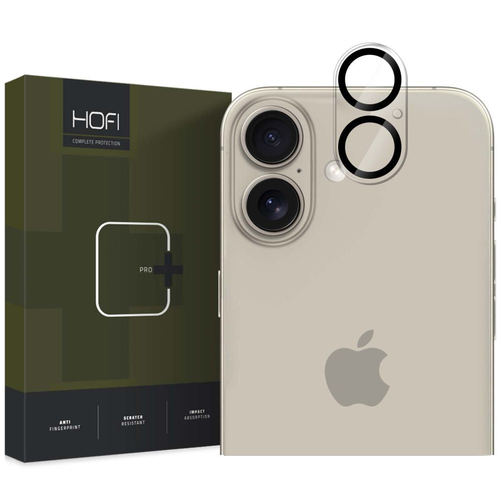 Rear Camera Protection Film HOFI CAM PRO+ for Apple iPhone 16 Plus / 16, Tempered Glass, Black