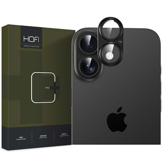 Protective Camera Back Cover HOFI FullCam for Apple iPhone 16 Plus / 16, Glass Back, Black