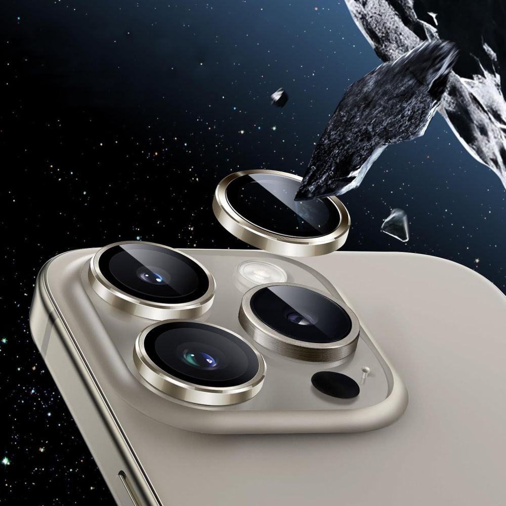 Skyddsfilm för bakre kamera HOFI CamRing PRO+ för Apple iPhone 17 Pro / 16 Pro Max / 16 Pro, Härdat glas, Grå