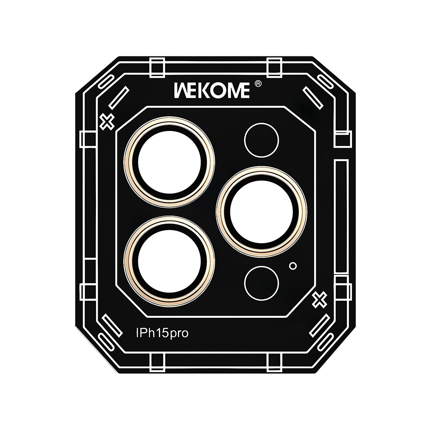Skyddsfilm Kamerabaksida Wekome WTPC-008 för Apple iPhone 15 Pro, glasskyddad, guld