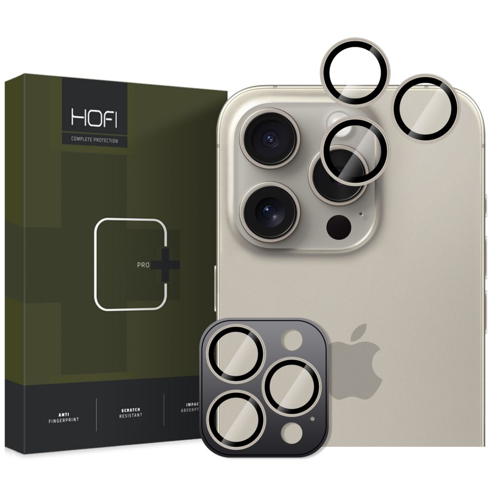 Skyddsfilm för bakre kamera HOFI CamRing PRO+ för Apple iPhone 17 Pro / 16 Pro Max / 16 Pro, Härdat glas, Grå