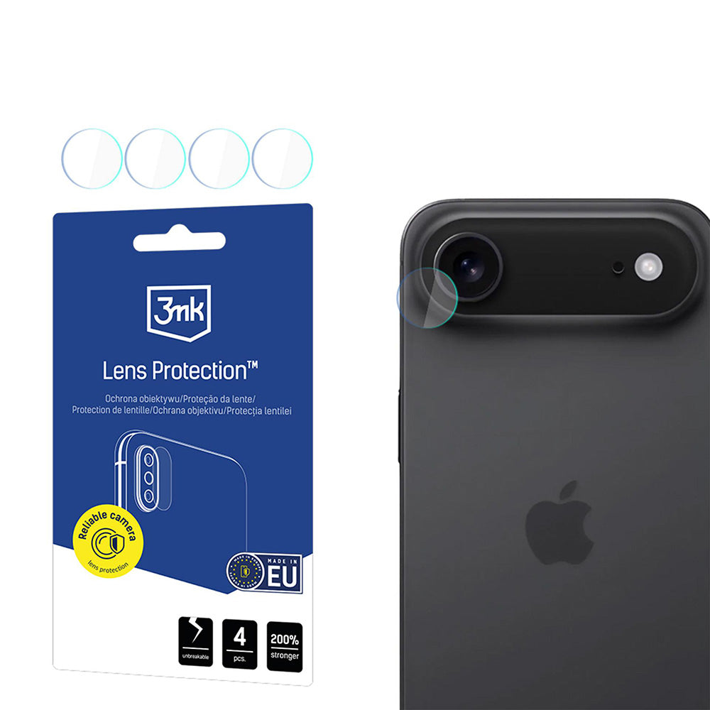 Skyddsfilm Bakre Kameran 3MK Protection för Apple iPhone 17 Air, Flexibelt Glas, Set om 4 stycken, Transparent