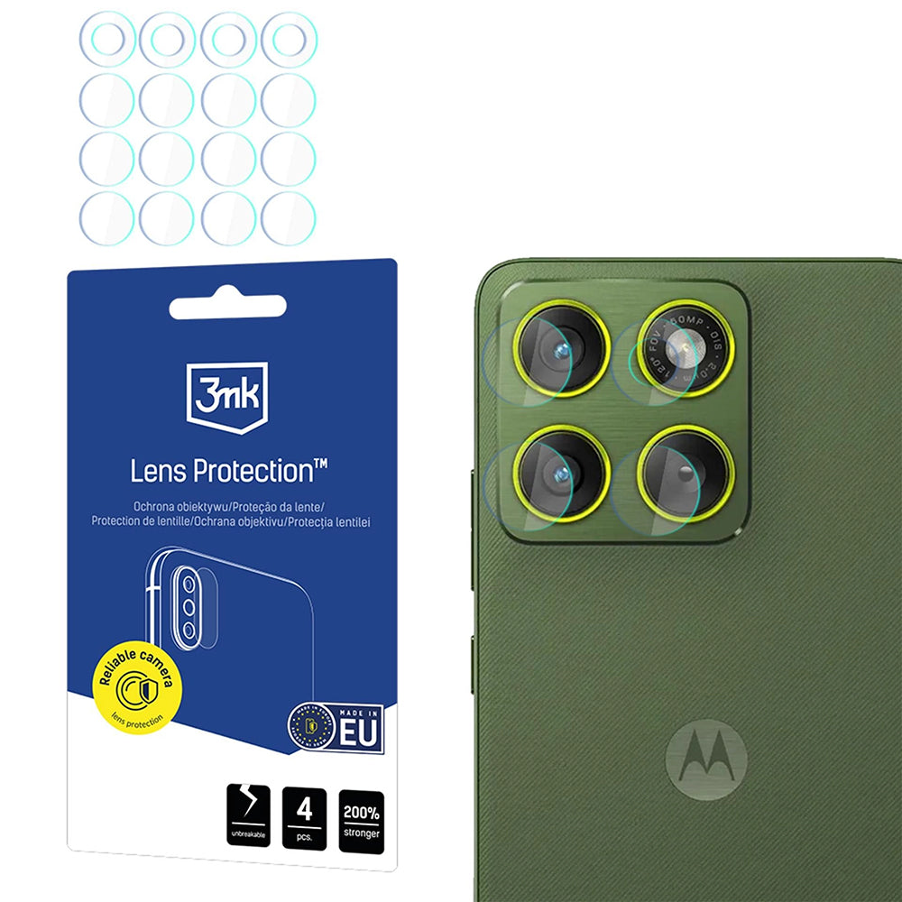 Back Camera Protection Film 3MK Protection for Motorola Edge 70, Tempered Glass, Set of 4 pieces, Transparent