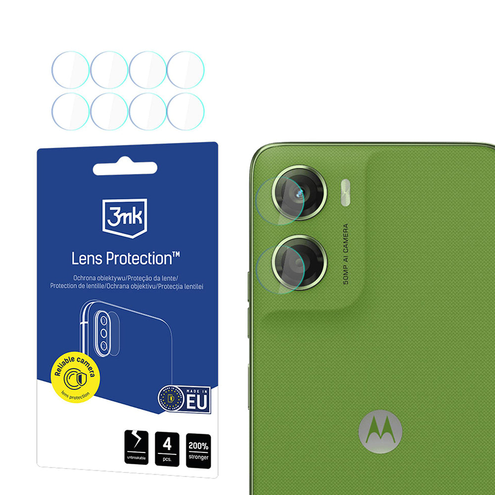 Skyddsfilm Bakre Kameran 3MK Protection för Motorola Moto G06, Härdat Glas, Set om 4 stycken, Transparent