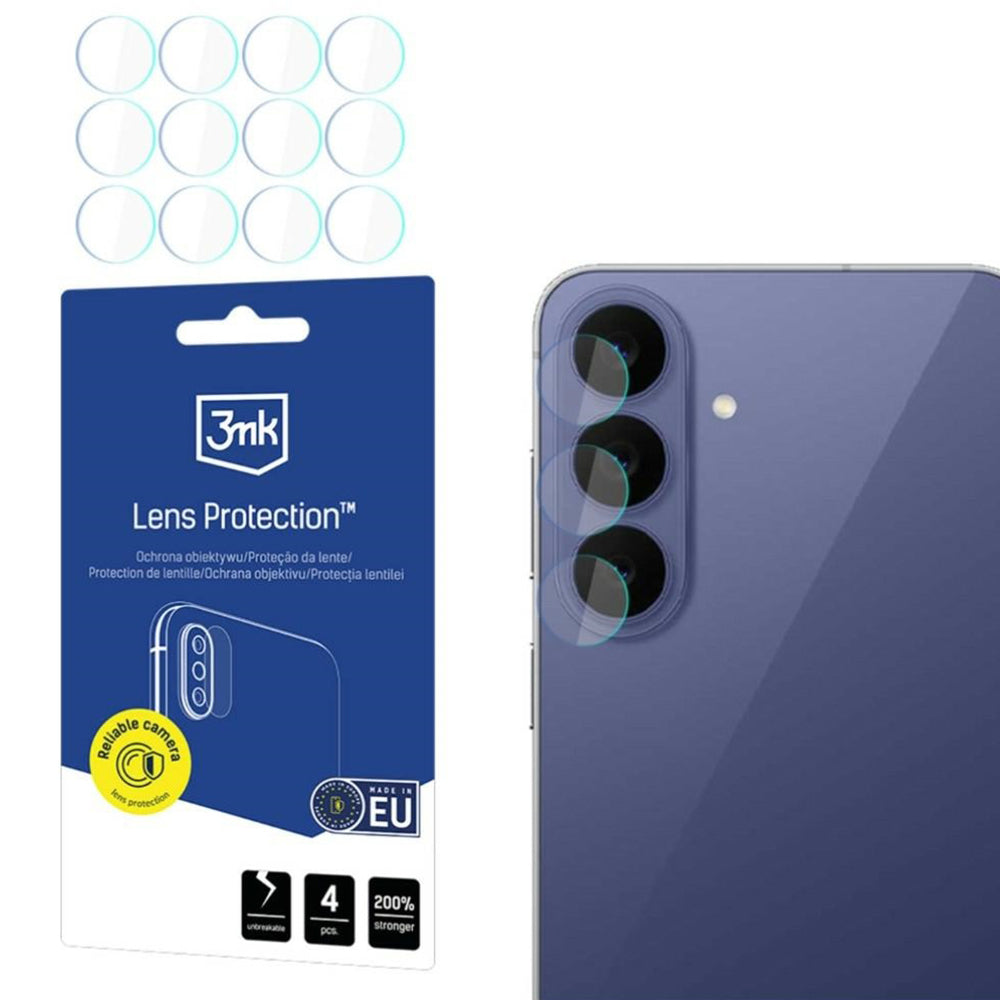 3MK Protection skyddsfilm för bakre kamera till Samsung Galaxy S26 FE S741, härdat glas, 4-pack, transparent