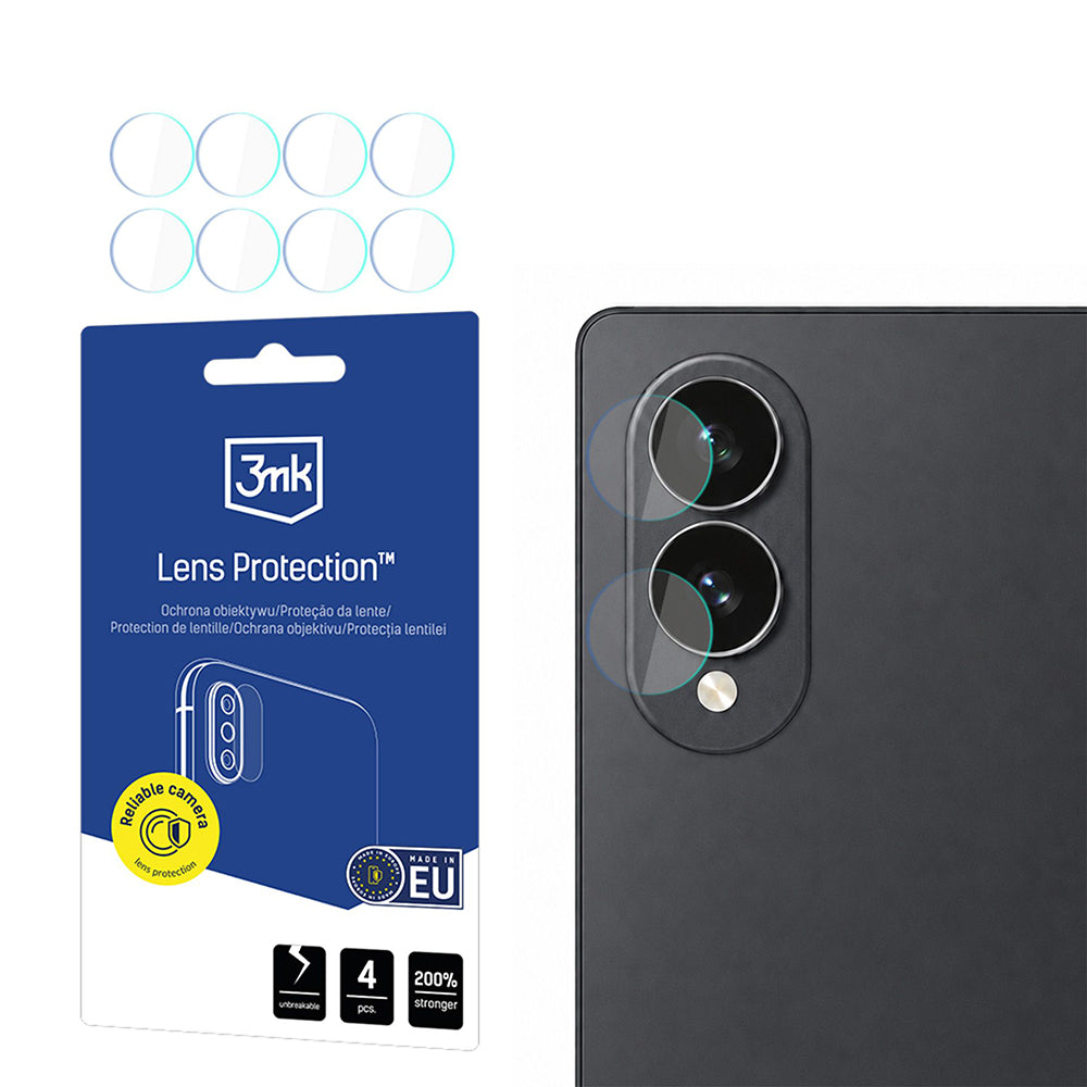 Skyddsfodral för bakre kamera 3MK Protection för Samsung Galaxy Z Fold8 F971, härdat glas, set med 4 stycken, transparent