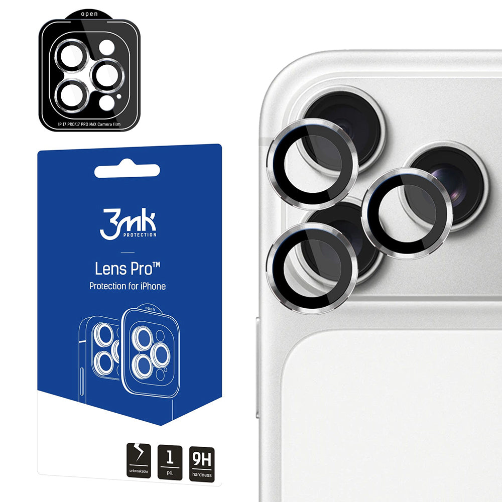 Skyddande film för bakre kamera 3MK Protection Pro för Apple iPhone 18 Pro / 18 Pro Max, härdat glas, silver