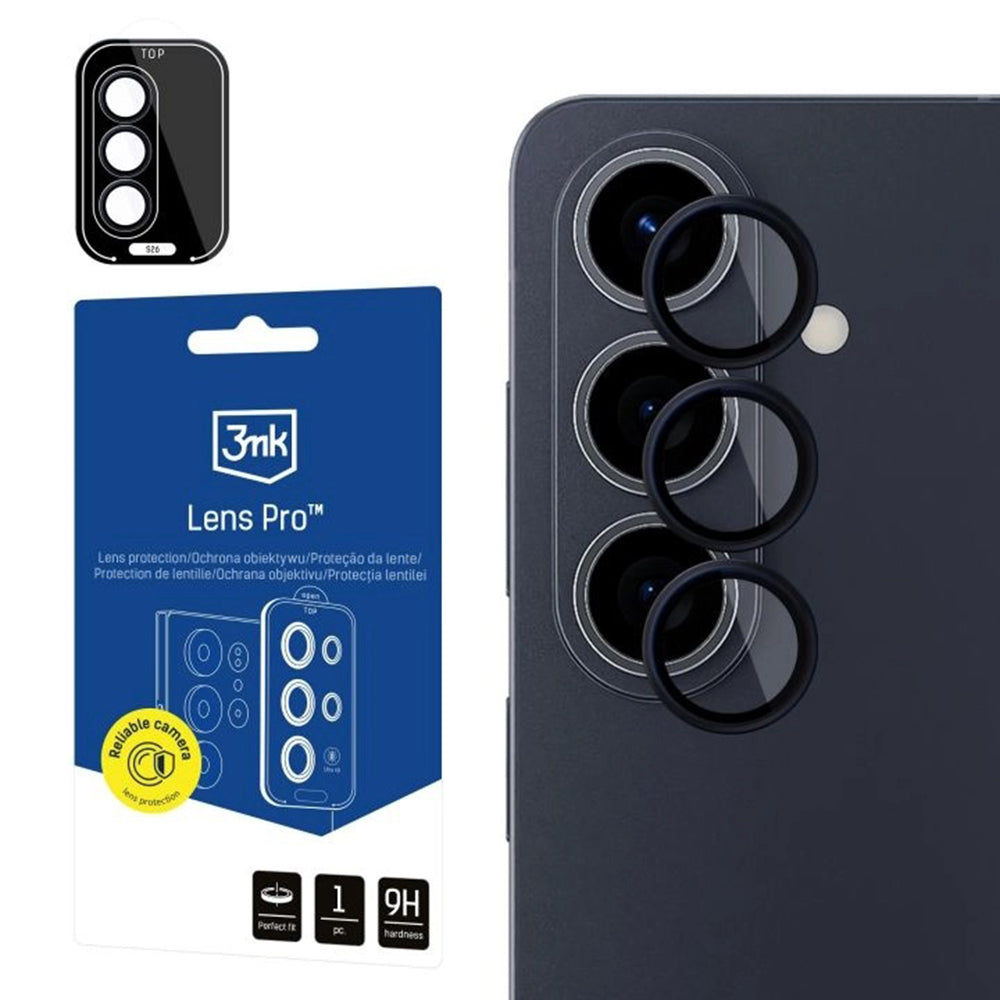 Skyddsfilm Bakre Kameran 3MK Protection Pro för Samsung Galaxy S26 Plus S947, Härdat Glas, Svart