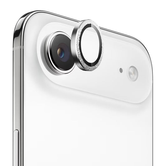 Skyddsfilm för bakre kameran Blueo Glitter Diamond Metal Frame för Apple iPhone 17 Air, Härdat glas, Silver