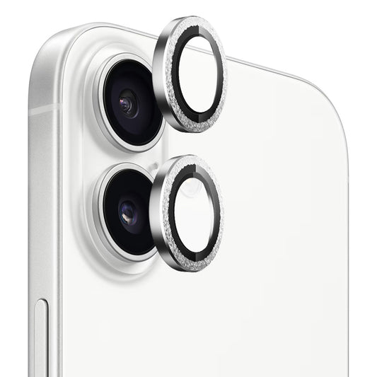 Skyddsfilm för bakre kameran Blueo Glitter Diamond Metal Frame för Apple iPhone 17, Härdat glas, Silver