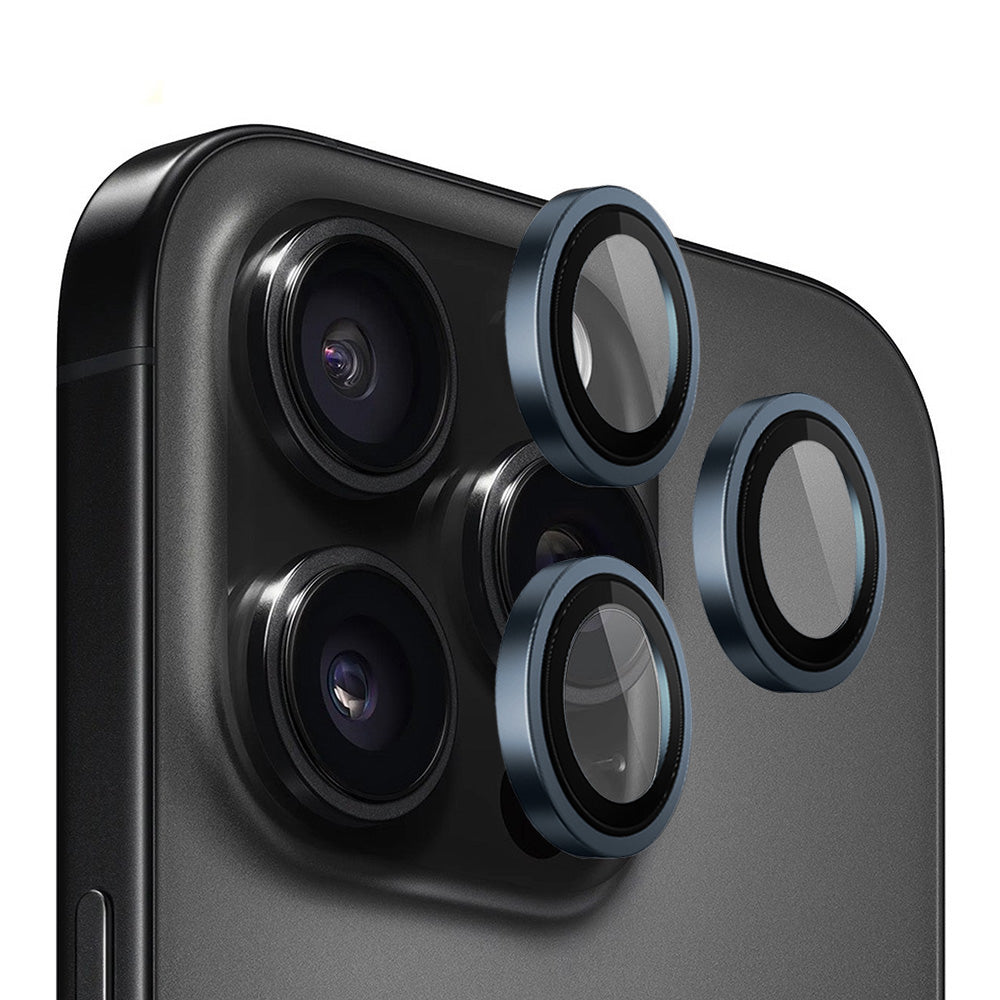 Skyddsfilm för bakre kamera Blueo Metal Frame för Apple iPhone 15 Pro, härdat glas, blå