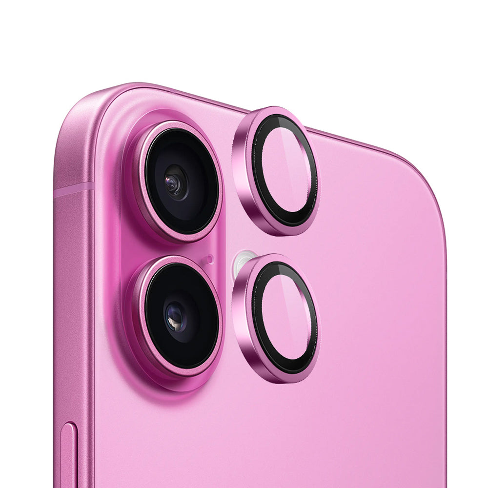 Skyddsplast för bakre kamera Blueo Metal Frame för Apple iPhone 16 Plus / 16, härdat glas, rosa
