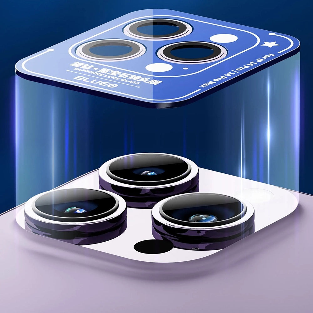 Skyddsfilm för bakre kamera Blueo Sapphire Crystal för Apple iPhone 16 Pro Max / 16 Pro, härdat glas, svart