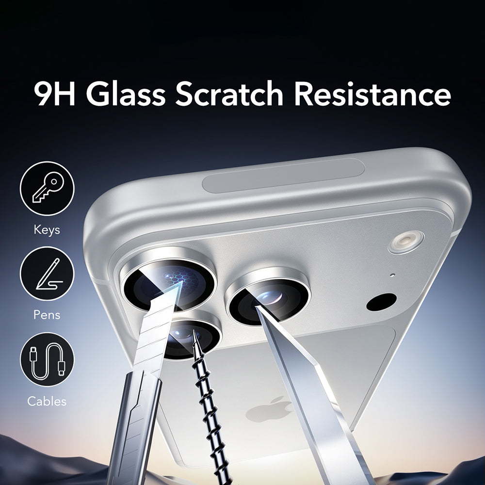 Skyddande bakre kameraskydd ESR Armorite för Apple iPhone 18 Pro / 18 Pro Max, härdat glas, silver