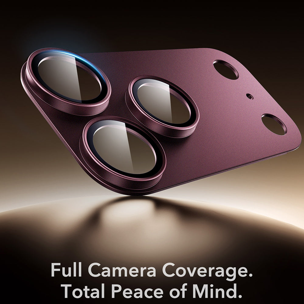 Skyddande film för bakre kamera ESR Armorite Pro för Apple iPhone 18 Pro, härdat glas, mörk vinröd
