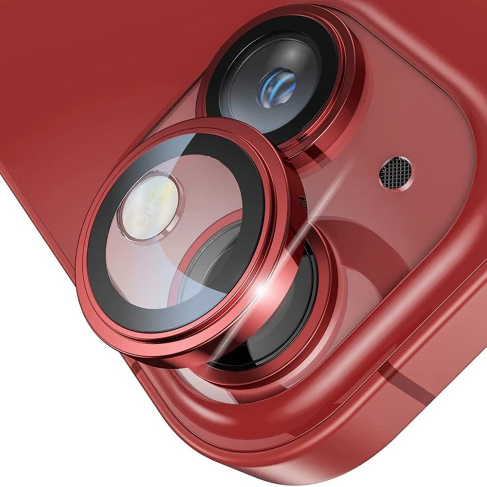 Skyddsfodral för bakre kamera Lito S+ för Apple iPhone 14, härdat glas, röd