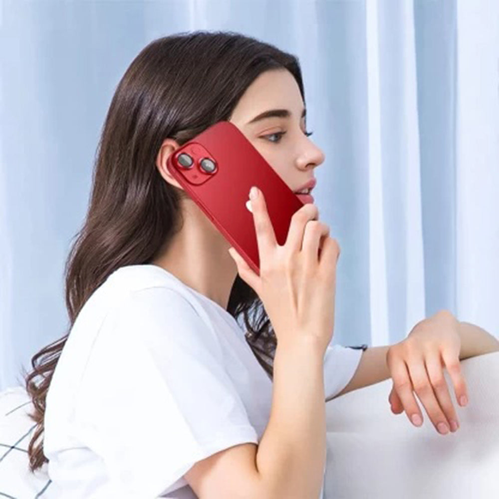 Skyddsfodral för bakre kamera Lito S+ för Apple iPhone 14, härdat glas, röd