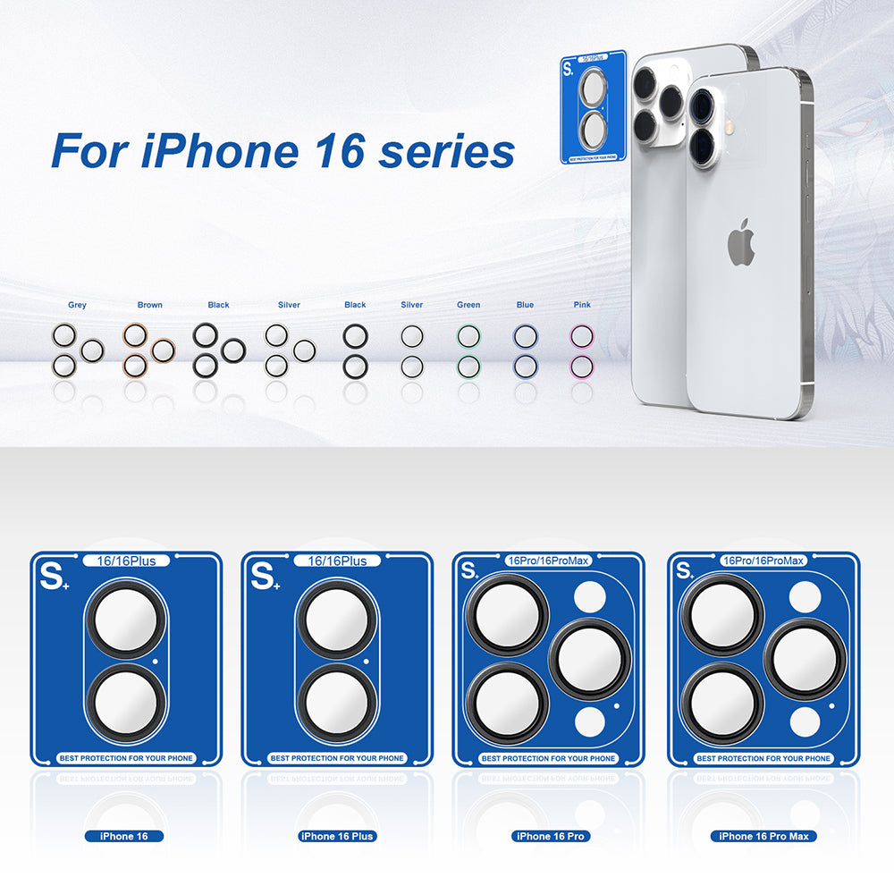 Skyddsfilm för bakre kamera Lito S+ för Apple iPhone 16 Pro Max / 16 Pro, härdat glas, silver