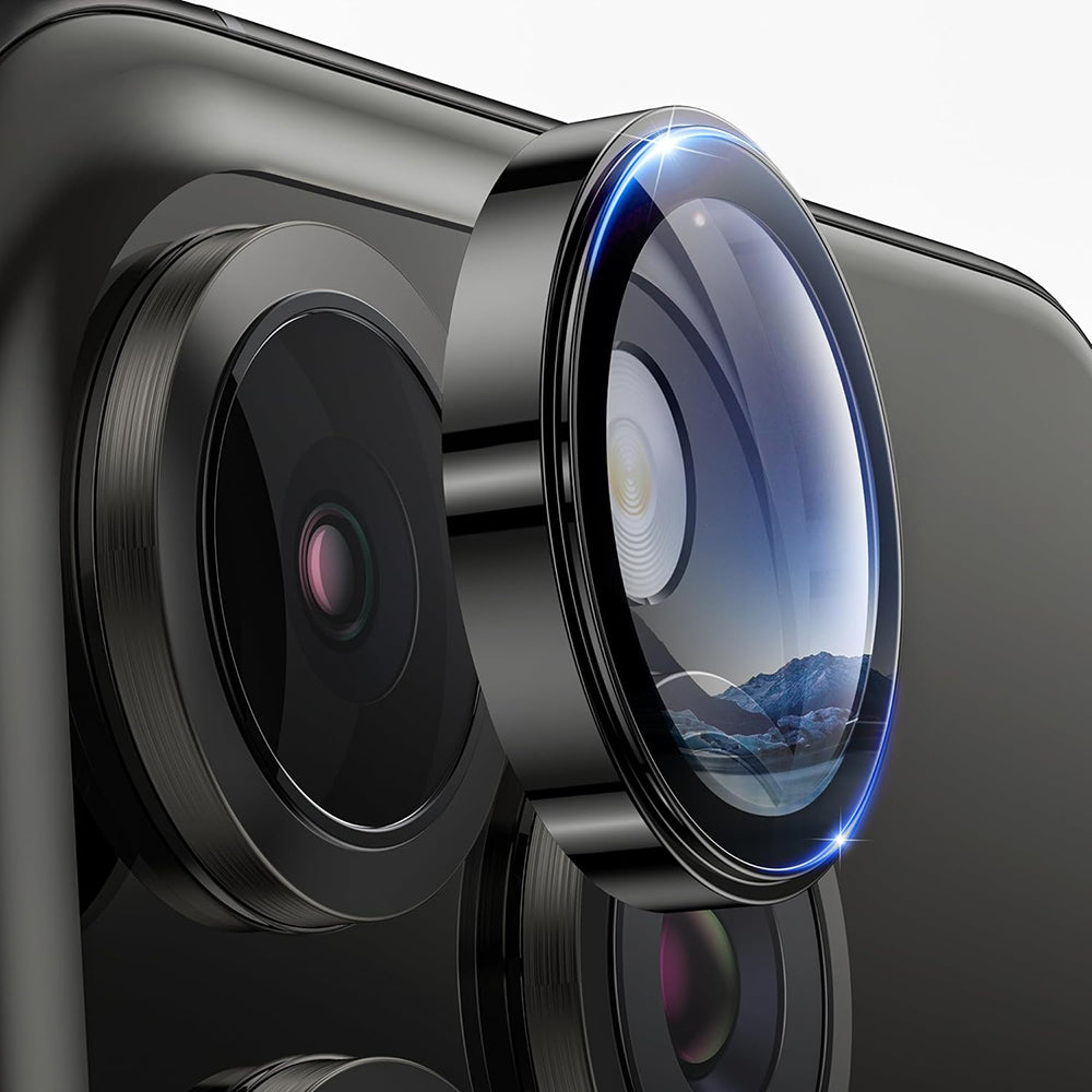 Lito S+ Rear Camera Protective Film for Apple iPhone 16 Pro Max / 16 Pro, Tempered Glass, Black