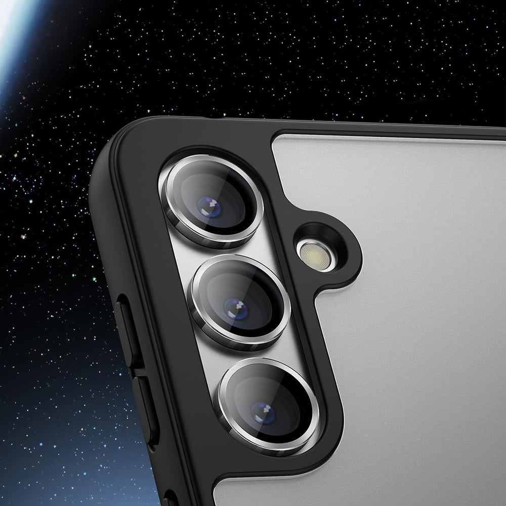 Skyddsfodral för bakre kamera Lito S+ för Samsung Galaxy S25 S931, härdat glas, svart