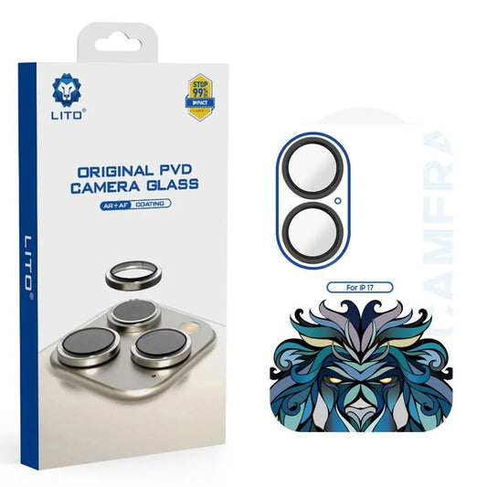 Skyddsfilm för bakre kamera Lito Titanium AR för Apple iPhone 17, Härdat glas, Svart