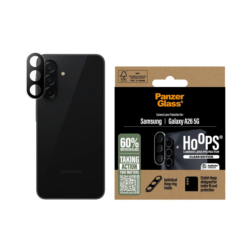 Skyddsfilm för bakre kamera PanzerGlass Hoops för Samsung Galaxy A26 A266, Härdat glas, Transparent