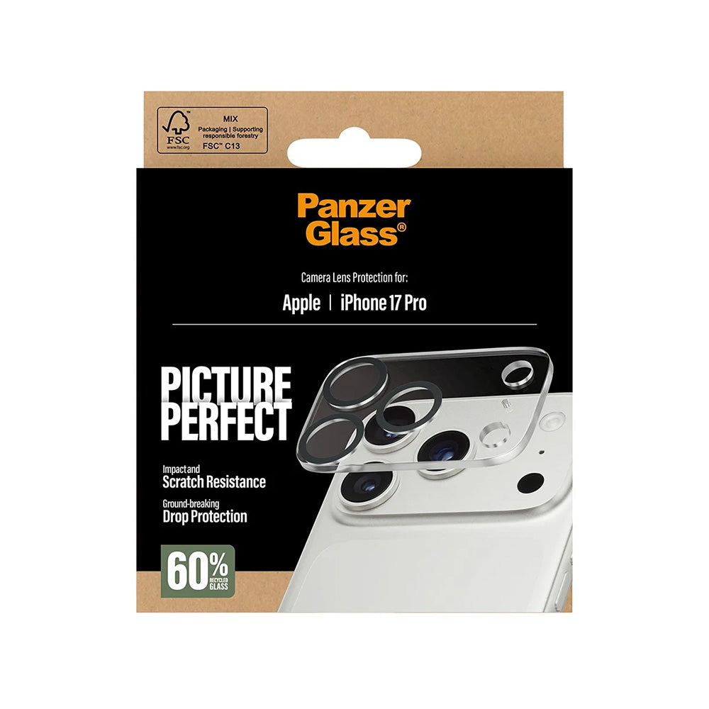Skyddsfilm för bakre kamera PanzerGlass PicturePerfect för Apple iPhone 17 Pro, Härdat Glas, Transparent