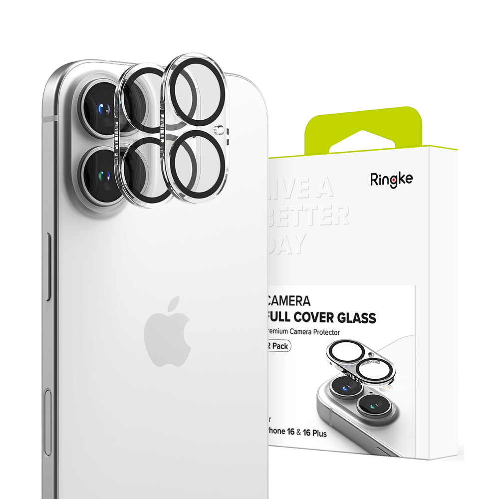 Ringke bakkameraskyddsfilm för Apple iPhone 16 Plus / 16, härdat glas, set med 2 stycken, transparent